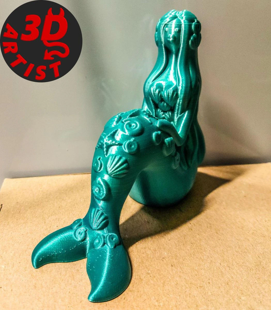 Mermaid Figurine 3D Print Model .c4d .max .obj .3ds .fbx .stl .blend 