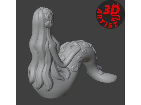 Mermaid Figurine 3D Print Model