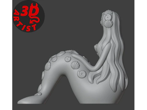 Mermaid Figurine 3D Print Model