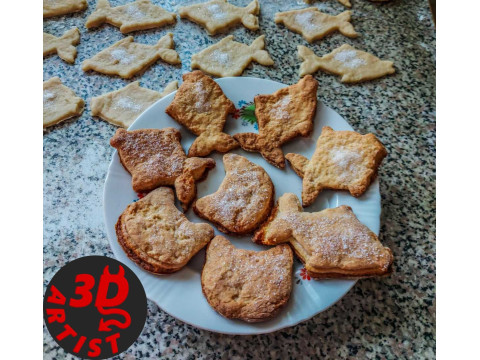 Cat and Fish Cookie cutters Set 2 models 3Dプリントモデル