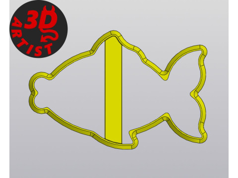 Cat and Fish Cookie cutters Set 2 models 3Dプリントモデル