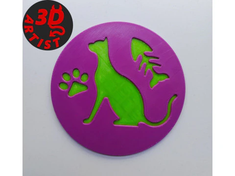 Sottobicchiere Cat Cup Modello di stampa 3D