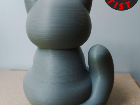 Cat with ice cream Figurine Version 2 3D Print Model