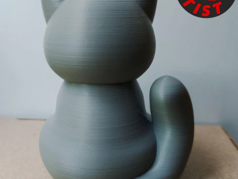 Cat with ice cream Figurine Version 2 3D Print Model