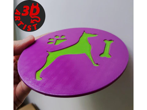 Dog Cup coasters Set 4 models 3D Print Model