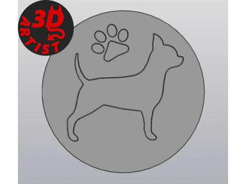 Dog Cup coasters Set 4 models 3D Print Model