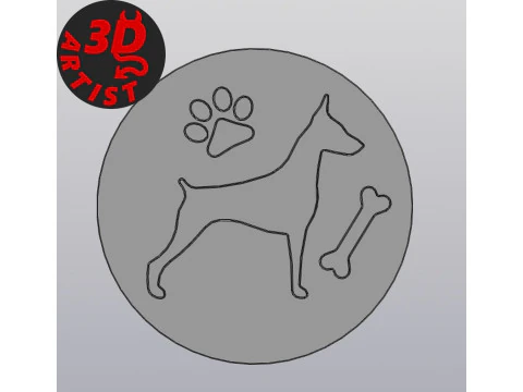 Dog Cup coasters Set 4 models 3D Print Model