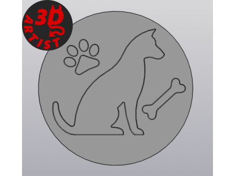 Dog Cup coasters Set 4 models 3D Принт Модель