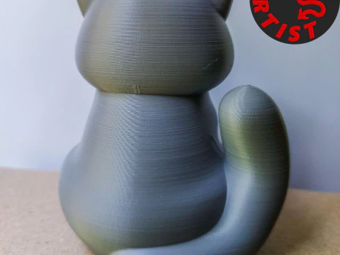Cat with ice cream V3 and Christmas version Set 2 models 3D Print Model