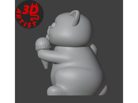 Cat with ice cream V3 and Christmas version Set 2 models Modelo de impresión 3D