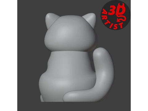 Cat with ice cream V3 and Christmas version Set 2 models 3D Print Model