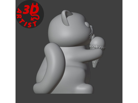 Cat with ice cream V3 and Christmas version Set 2 models Modelo de impresión 3D