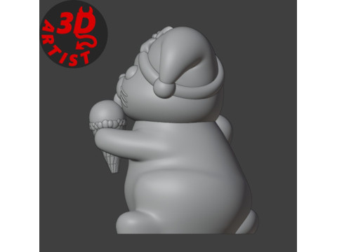 Cat with ice cream V3 and Christmas version Set 2 models Modelo de impresión 3D