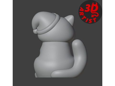 Cat with ice cream V3 and Christmas version Set 2 models Modelo de impresión 3D