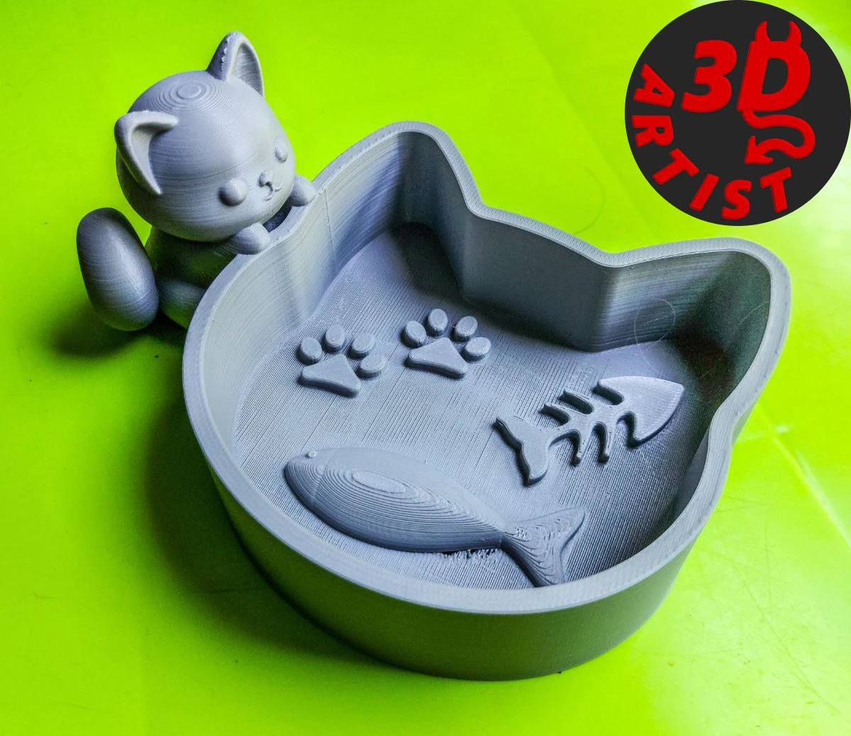Little kitten Holder for small thing Candy bowl 3D Print Model .c4d .max .obj .3ds .fbx .stl .blend 