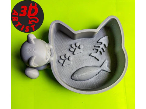 Little kitten Holder for small thing Candy bowl 3D Print Model