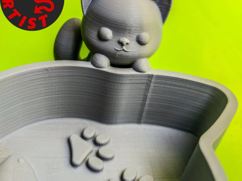 Little kitten Holder for small thing Candy bowl 3D Print Model