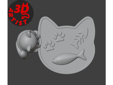 Little kitten Holder for small thing Candy bowl 3D Print Model