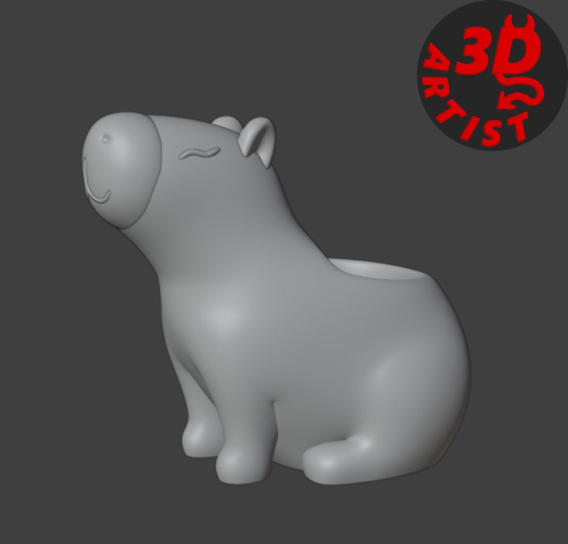 Capybara Jewelry Box 3D 打印模型 .c4d .max .obj .3ds .fbx .stl .blend 