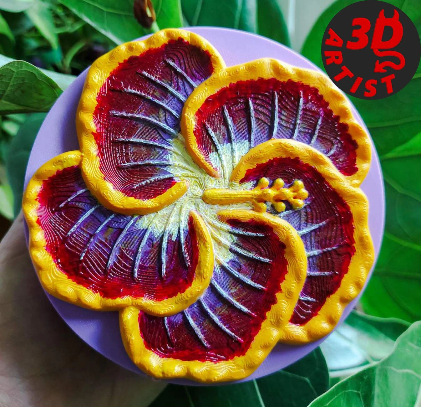 Hibiscus Jewelry Box 3D Print Model .c4d .max .obj .3ds .fbx .stl .blend