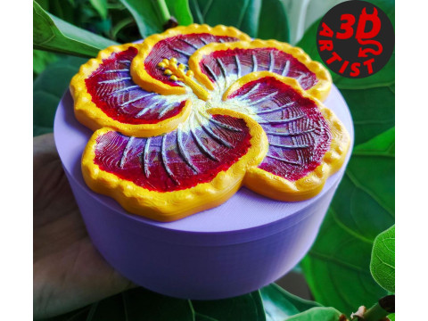Hibiscus Jewelry Box 3D Print Model