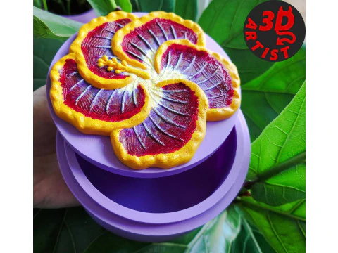 Hibiscus Jewelry Box 3D Print Model