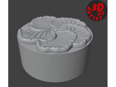 Hibiscus Jewelry Box 3D Print Model