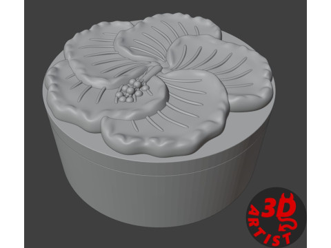 Hibiscus Jewelry Box 3D Print Model