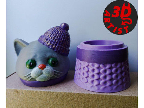 Cat in a sweater Box 3D Druckmodell