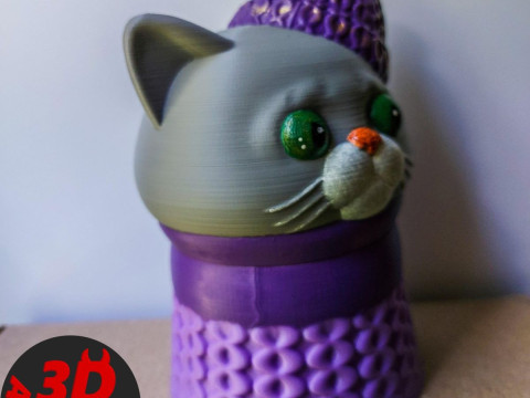 Cat in a sweater Box 3D Druckmodell