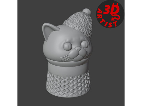 Cat in a sweater Box 3D Druckmodell