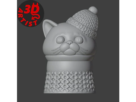 Cat in a sweater Box 3D Print Model
