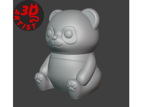 Panda Storage Box Pen Holder Set 2 items 3D Принт Модель