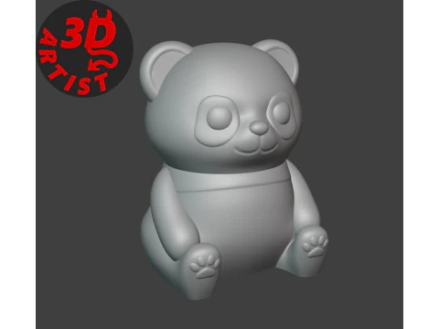 Panda Storage Box Pen Holder Set 2 items 3D Print Model