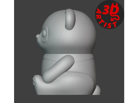 Panda Storage Box Pen Holder Set 2 items 3D Print Model