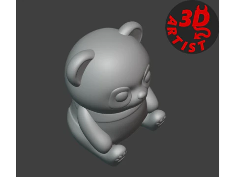 Panda Storage Box Pen Holder Set 2 items 3D Print Model