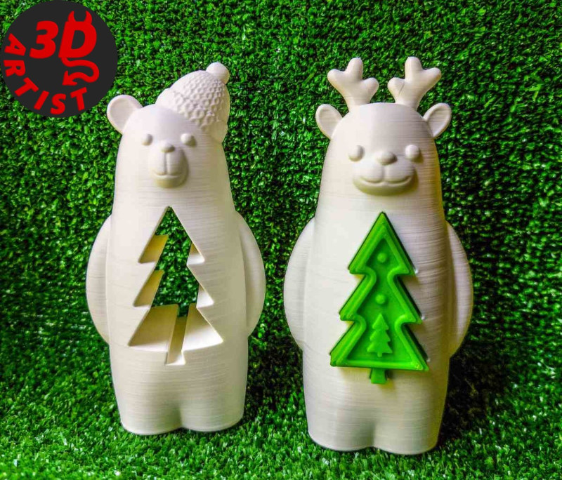 Christmas Animals Set 5 models Modelo de Impressão 3D .c4d .max .obj .3ds .fbx .stl .blend