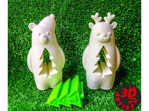 Christmas Animals Set 5 models 3D Print Model