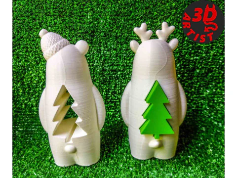 Christmas Animals Set 5 models 3D Print Model