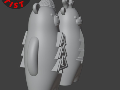 Christmas Animals Set 5 models Modelo de Impressão 3D