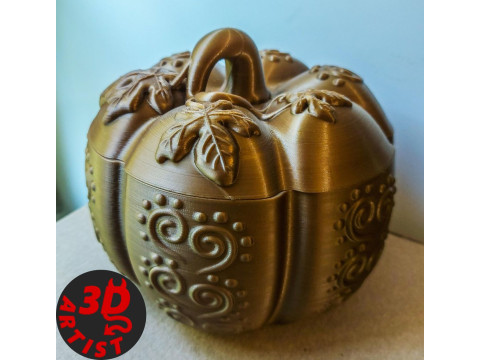 Pumpkin Patterned Storage Box 3D 打印模型