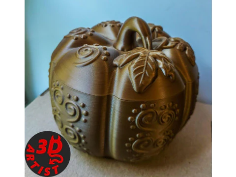Pumpkin Patterned Storage Box 3D Print Model