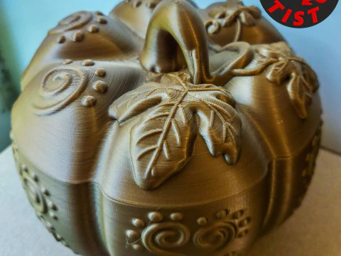 Pumpkin Patterned Storage Box 3D Print Model
