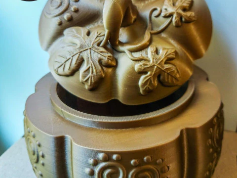 Pumpkin Patterned Storage Box 3D Print Model