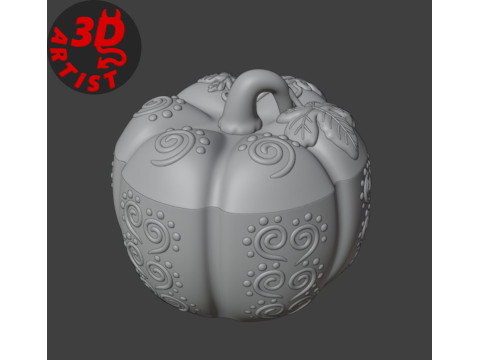 Pumpkin Patterned Storage Box Modèles 3D en vedette