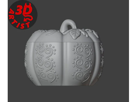 Pumpkin Patterned Storage Box 3D Print Model