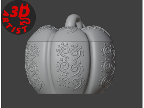 Pumpkin Patterned Storage Box Modèles 3D en vedette