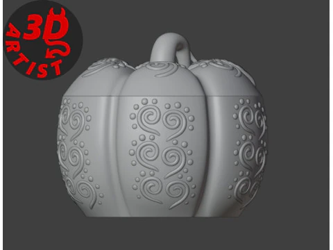 Pumpkin Patterned Storage Box 3D Print Model