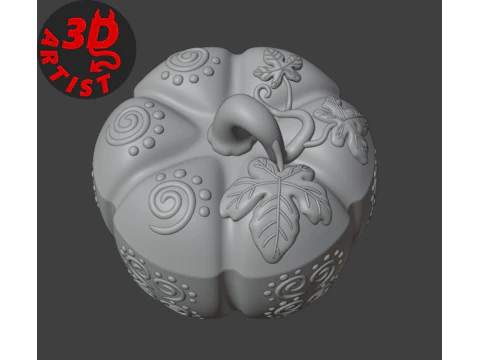 Pumpkin Patterned Storage Box 3D Print Model