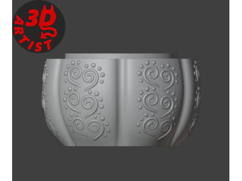 Pumpkin Patterned Storage Box 3D Print Model
